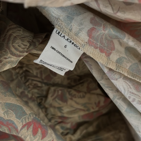 ULLA JOHNSON Nanette Dress in Haze Midi Dress Floral Print Size 6 Cotton Poplin - Picture 12 of 16